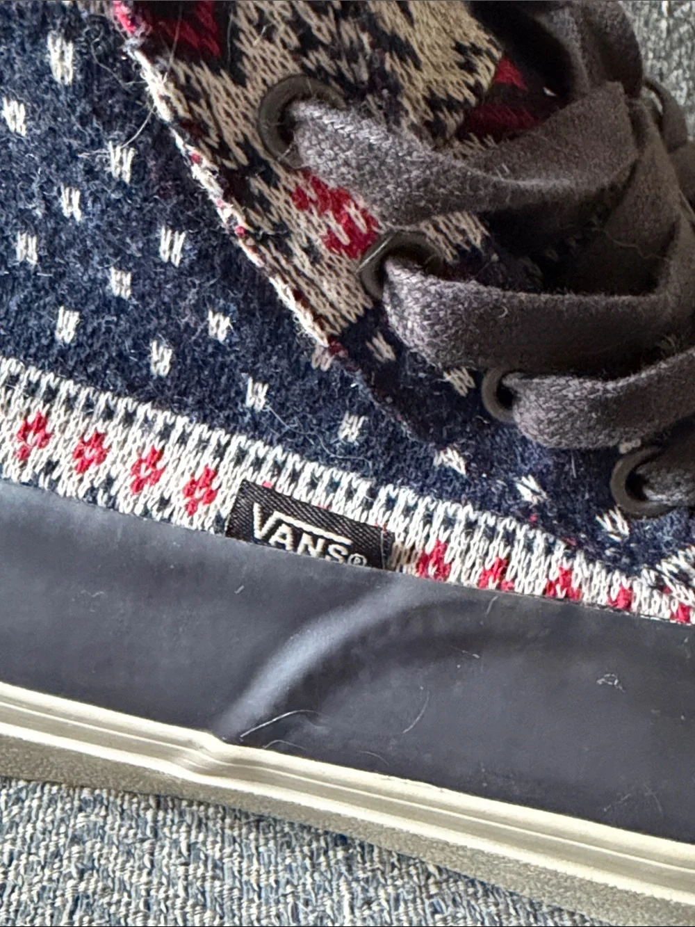 Vans OF the Wall Women’s High Top Knitted Back zip Duck Rubber Sneakers Sz: 7.5